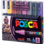 Uni Poster Markörü Posca Set Pc-5m/8c Dc 1.8-2.5 Koyu Renk 8 Li
