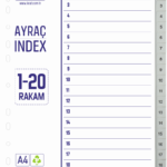 Kraf Seperatör 1020 1-20 Rakam