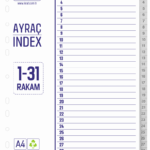 Kraf Seperatör 1031 1-31 Rakam