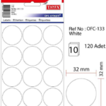 Tanex Ofis Etiketi Ofc-133 Beyaz 10 Ad.