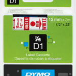 Dymo Şerit D1 12mm X 7mt Beyaz/kırmızı 720550 45015