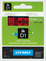 Dymo Şerit D1 12mm X 7mt Kırmızı/siyah 720570 45017