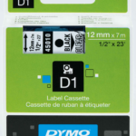 Dymo Şerit D1 12mm X 7mt Şeffaf/siyah 720500 45010