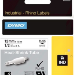 Dymo Şerit Rhinopro 12mm X 1.5mt Beyaz/siyah 18055