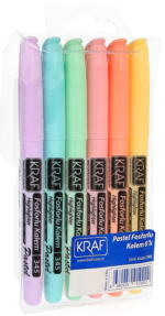 Kraf Fosforlu Kalem Pastel Kalem Tipi 345 6 Lı - Görsel 4
