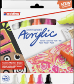 Eddıng Akrilik Markör Kalın Uçlu E-5000 5 Li Set Fosforlu