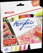 Eddıng Akrilik Markör Kalın Uçlu E-5000 5 Li Set Fosforlu - Görsel 2