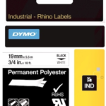 Dymo Şerit Rhinopro 19mm X 5.5mt Beyaz/siyah 18484