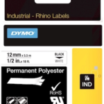 Dymo Şerit Rhinopro 12mm X 5.5mt Beyaz/siyah 18483
