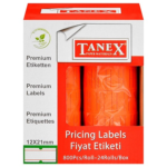 Tanex Motex Etiket 12x21 Florasan Kırmızı 800 Lü
