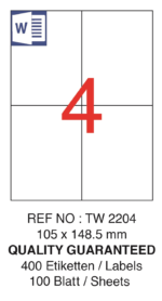 Tanex Laser Etiket Tw-2204 105 X 148.5 Mm ( 4 ) 100 Lü - Görsel 2