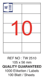 Tanex Laser Etiket Tw-2510 105 X 56 Mm ( 10 ) 100 Lü - Görsel 2