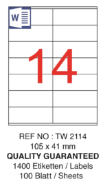 Tanex Laser Etiket Tw-2114 105 X 41 Mm ( 14 ) 100 Lü - Görsel 2