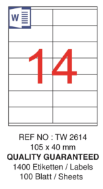 Tanex Laser Etiket Tw-2614 105 X 40 Mm ( 14 ) 100 Lü - Görsel 2
