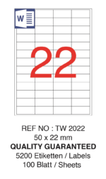 Tanex Laser Etiket Tw-2022 50 X 22 Mm 100 Lü - Görsel 2