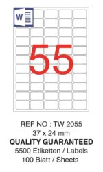 Tanex Laser Etiket Tw-2055 37 X 24 Mm 100 Lü - Görsel 2