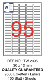 Tanex Laser Etiket Tw-2095 30 X 12 Mm ( 95 ) 100 Lü - Görsel 2