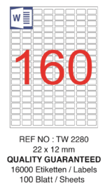 Tanex Laser Etiket Tw-2280 22 X 12 Mm ( 160 ) 100 Lü - Görsel 2
