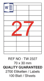 Tanex Laser Etiket Tw-2327 70 X 30 Mm ( 27 ) 100 Lü - Görsel 2