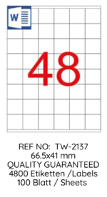 Tanex Laser Etiket Tw-2137 35 X 37.125 Mm 100 Lü - Görsel 2