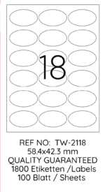 Tanex Laser Etiket Tw-2118 58.4 X 42.3 Mm 100 Lü - Görsel 2