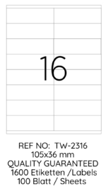 Tanex Laser Etiket Tw-2316 105 X 36 Mm 100 Lü - Görsel 2