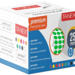 Tanex Nokta Etiketi 25 Mm 2500 Lü Yeşil Tekli Kutu