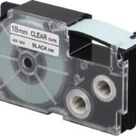 Casio XR-18X1 (Clr/bk) Etiket Yazıcısı Kartuşu Şeffaf Renk Üstüne Siyah Baskı