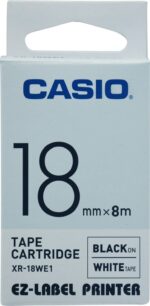 Casio XR-18WE1 (We/bk) Etiket Yazıcısı Kartuşu Beyaz Renk Üstüne Siyah Baskı - Görsel 2