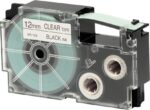 Casio XR-12X1 (Clr/bk) Etiket Yazıcısı Kartuşu Şeffaf Renk Üstüne Siyah Baskı