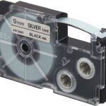 Casio Xr-9sr1 (Silver/black) Etiket Yazıcısı Kartuşu Gümüş Renk Üstüne Siyah Baskı