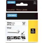 Dymo 18445 Rhinopro Renkli Vinil Şerit (19Mmx5,5Mt) Beyaz-Siyah