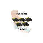 Dymo D1 Muadil Etiket Plastik Sarı - 12 mm x 7 mt - 45018 - Eko Paket 5'li