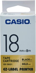 Casio XR-18GD1 (Gold/black) Etiket Yazıcısı Kartuşu Altın Renk Üstüne Siyah Baskı - Görsel 2