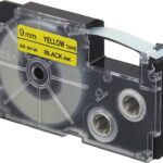 Casio Xr-9yw1 Etiket Yazıcısı Kartuşu Sarı Zemin Üzerine Siyah Baskı 9mm x 8 Metre