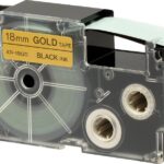 Casio XR-18GD1 (Gold/black) Etiket Yazıcısı Kartuşu Altın Renk Üstüne Siyah Baskı