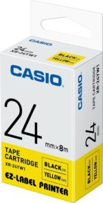 Casio XR-24YW1 Etiket Yazıcısı Kartuşu Sarı Zemin Üzerine Siyah Baskı 24MM Yükseklik - 8 Metre Uzunl - Görsel 2