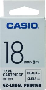 Casio XR-18X1 (Clr/bk) Etiket Yazıcısı Kartuşu Şeffaf Renk Üstüne Siyah Baskı - Görsel 2