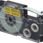 Casio Xr-9gd1 (Gold/black) Etiket Yazıcısı Kartuşu Altın Renk Üstüne Siyah Baskı