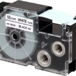 Casio XR-18WE1 (We/bk) Etiket Yazıcısı Kartuşu Beyaz Renk Üstüne Siyah Baskı