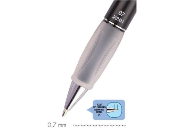 Serve Deep Mekanik Uçlu Kalem 0.7 mm Metalik Mr Siyah - Görsel 3