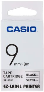 Casio Xr-9X1 Yazıcı Etiketi Siyah - Şeffaf 9 mm