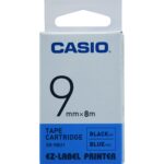 Casio Xr-9Bu1 Yazıcı Etiketi Mavi Üzeri Siyah 9 mm