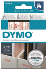 Dymo Şerit D1 12mm X 7mt Şeffaf/kırmızı 720520 45012