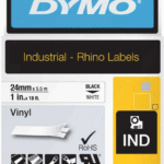 Dymo Şerit Rhinopro Vinil 24mm X 5.5mt Beyaz/siyah 1805430