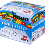 Nova Color Tebeşir 100 Lü Beyaz Tozsuz Nc-4112