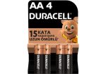 Duracell Alkalin Aa Kalem Pil, 1,5 V Lr6/mn1500, 4'lü Paket