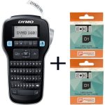 Dymo Lm-160P Etiket Yazıcı ve 2 Adet Foogy D1 Muadili Plastik Şerit Etiket 12 mm 7 mt Sarı Siyah