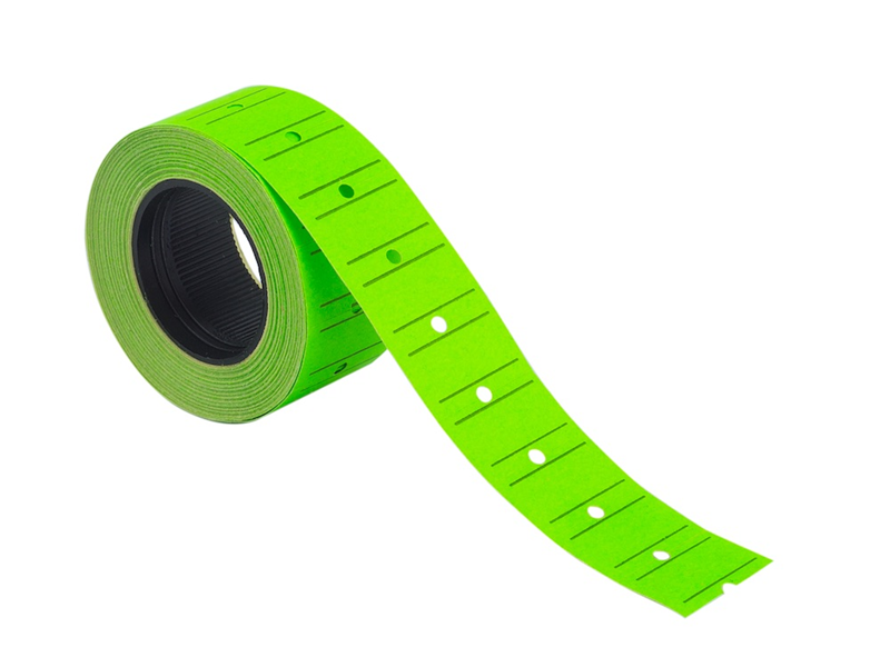 1537 Kraf Motex Etiket 12x21 Mm Fosforlu Yeşil - Görsel 1