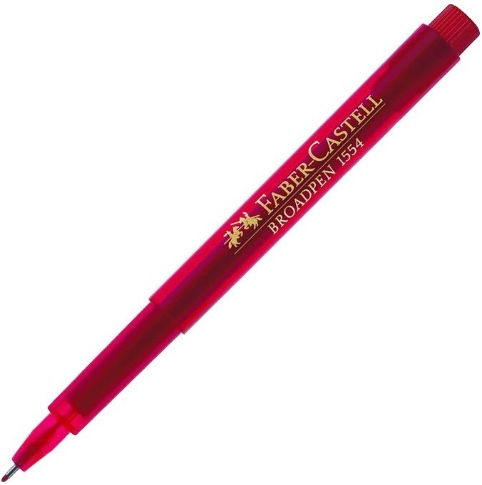 208274 Faber Yazı Kalemi Broadpen Kırmızı 155421 - Görsel 1